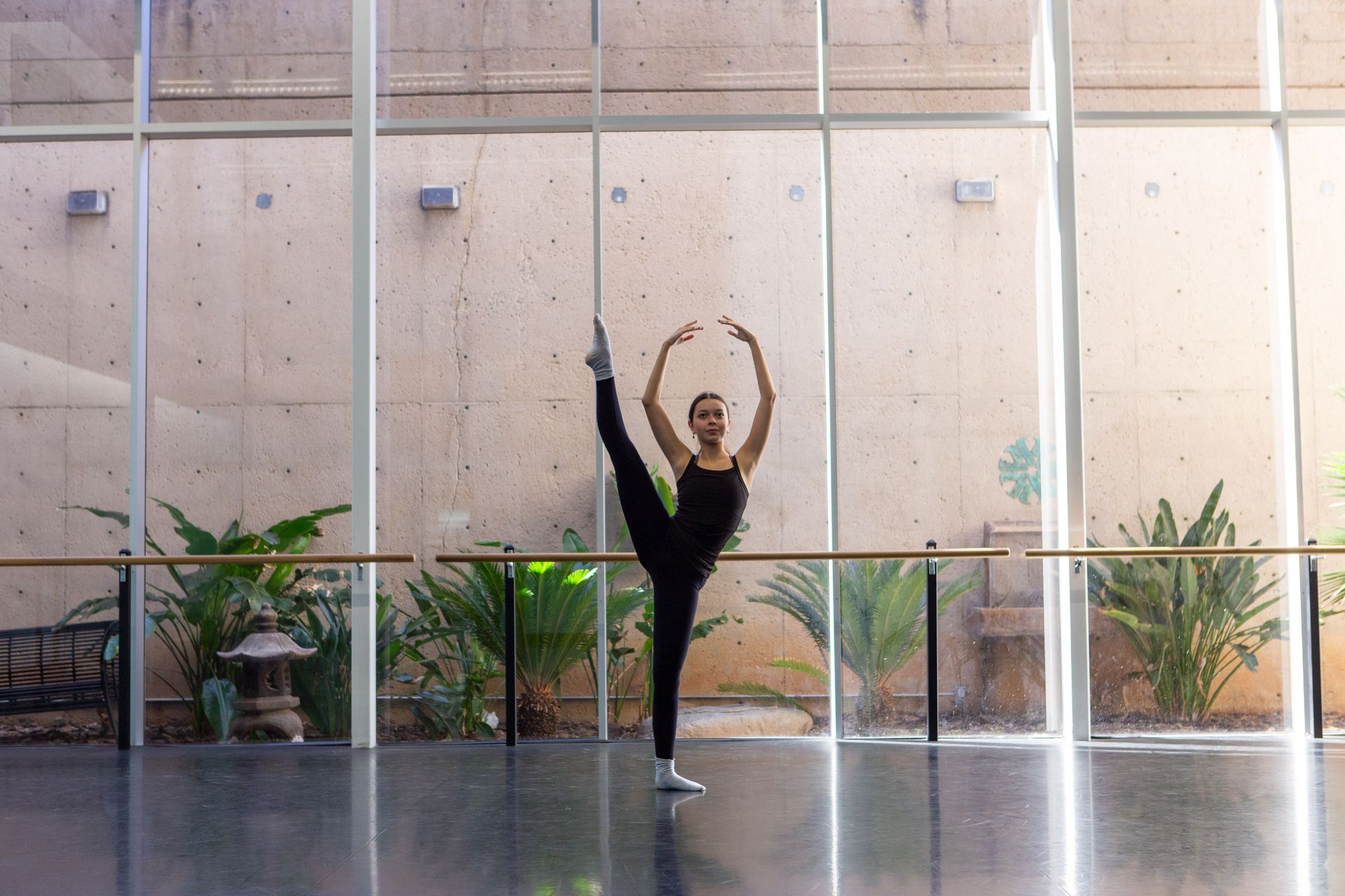 A ballerina holding a pose