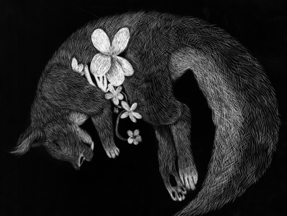 a rendering of a fox