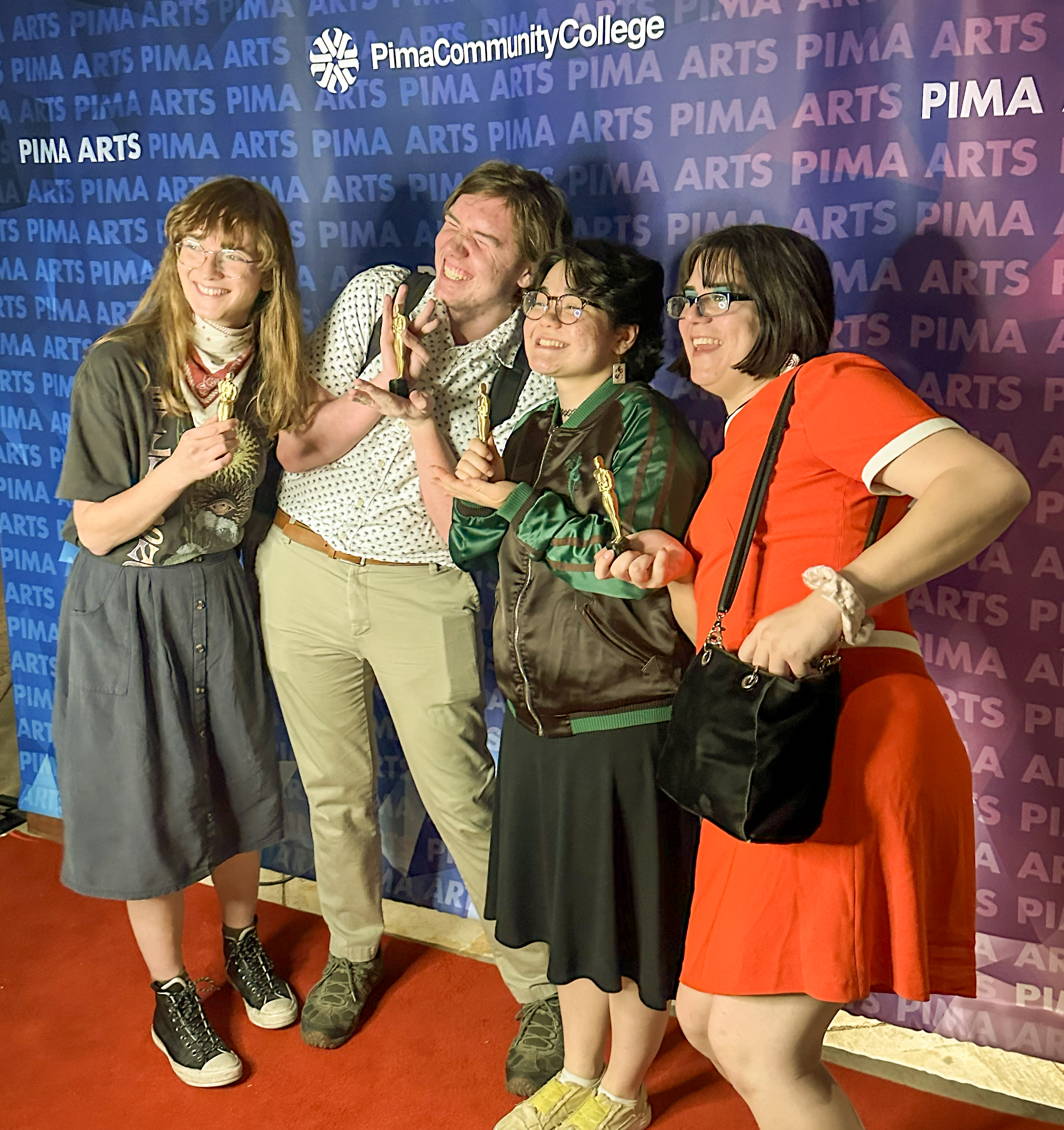 Award-winning students on the red carpet at the Digirtal Arts Awards
